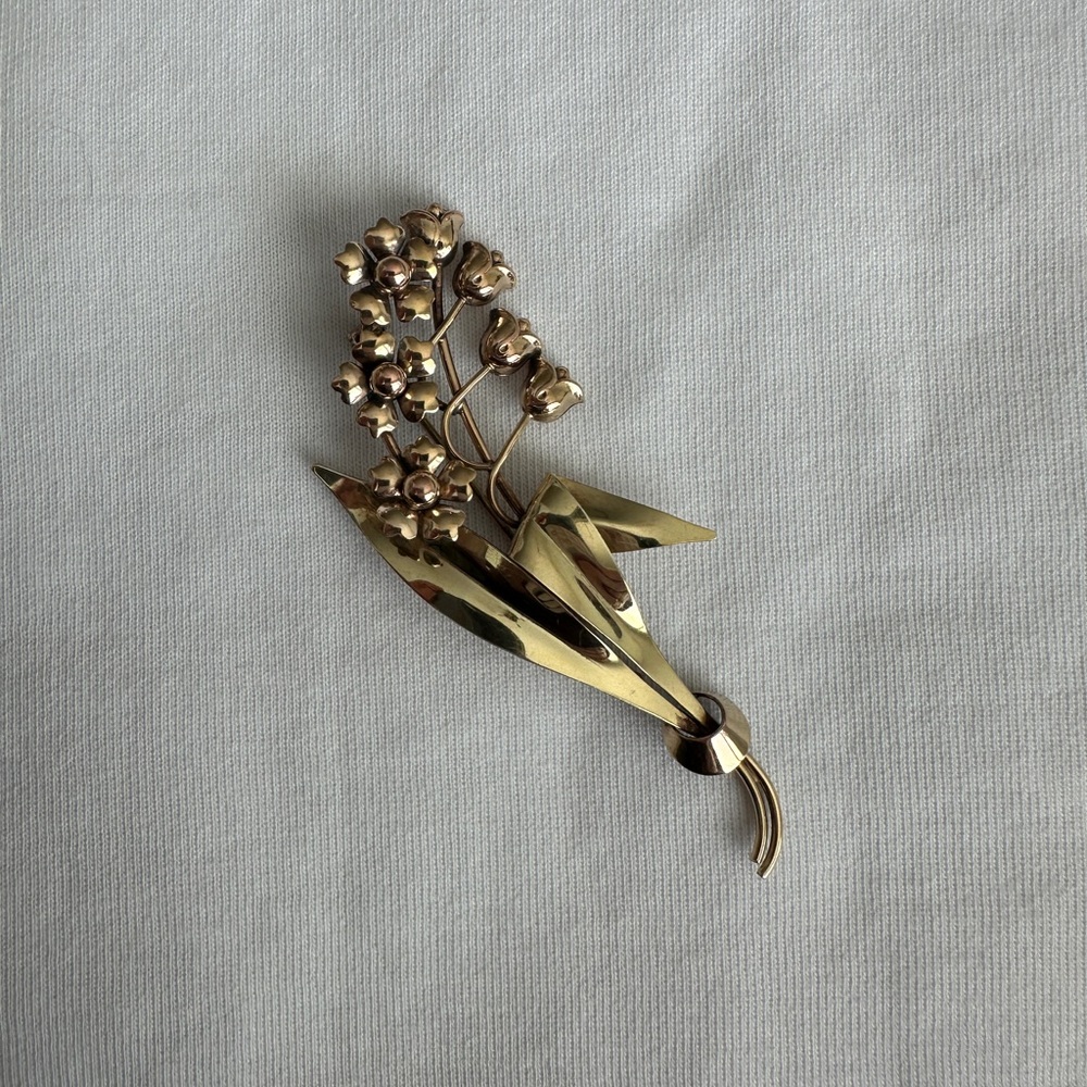 Carl Art 1/20 12k GF “Lily of the valley” vintage brooch